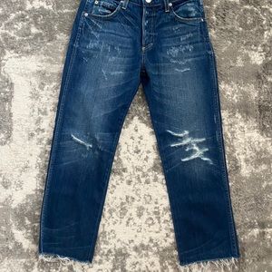 AMO boy cropped raw hem jeans